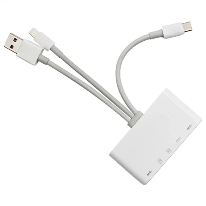ALLY 3 İN1  İPhone+Usb C+ Usb A Kamera Okuyucu Kart Okuyucu-(5775)