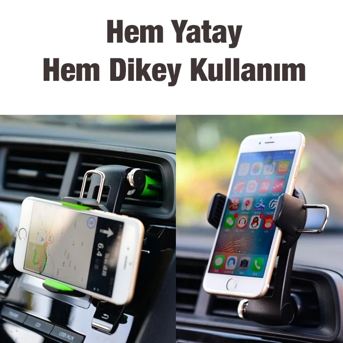 Ally 360 Dönebilen Araç Klima Havalandırma Bölmesi Kancalı Telefon Tutucu-(5775)