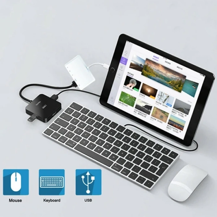 Ally 5in1 Lightning HDMI Dijital Av Adaptör+ Otg USB Hub Kamera TF SD Okuyucu-(5775)