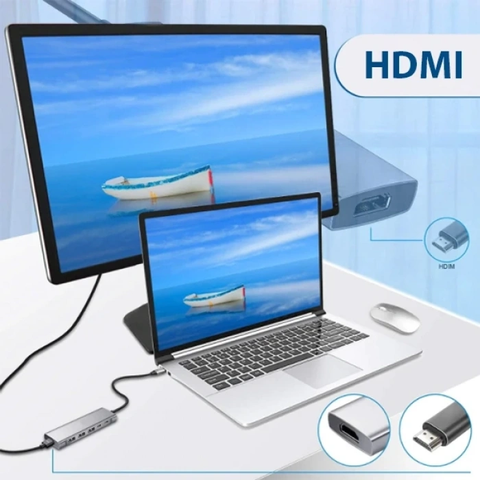ALLY  9 İn1 Type C Hub 4k 30hz Hdmi Usb 3.0SdPD Adaptör-(5775)