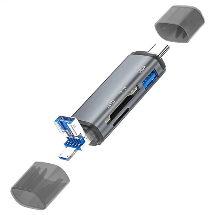 ALLY ADS-307 3 IN 1 USB + Micro USB + Type-c OTG Kart Okuyucu-(5775)