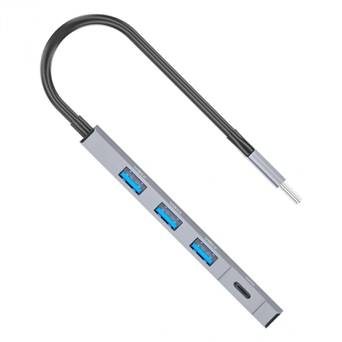 Ally ADS-309C 4in1 Type-C to USB + Type-C Hub Adaptör Çevirici Dönüştürücü Çoğaltıcı-(5775)