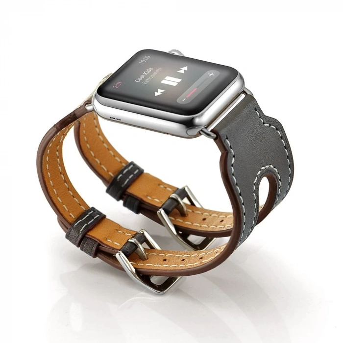 Ally Apple Watch 7-8 41mm 6-5-4 40mm Çift Kayış Kordon Kayış 3-2-1 38mm-(5775)