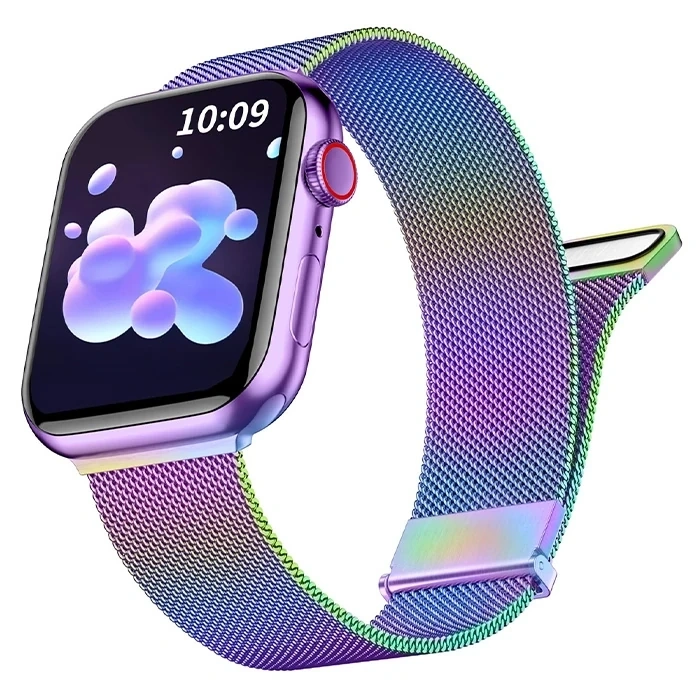Ally Apple Watch 7-8 45mm 6-5-4 44mm Kayış Kordon Metal Milano Loop 3-2-1 42mm-(5775)