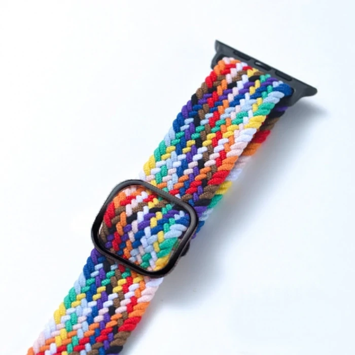 Ally Apple Watch 7-8 45mm 6-5-4 44mm Watch Ultra 49mm Japon Tokalı Elastik Kayış Kordon 3-2-1 42mm-(5775)