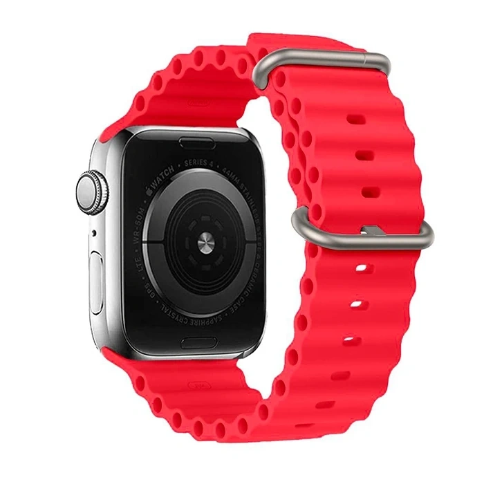 Ally Apple Watch 7-8 45mm 6-5-4 44mm Watch Ultra 49mm Marine Silikon Kayış Kordon 3-2-1 42mm-(5775)