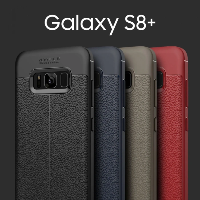 Ally Galaxy S8 Plus Litchi Tam Koruma Soft Silikon Kılıf-(5775)