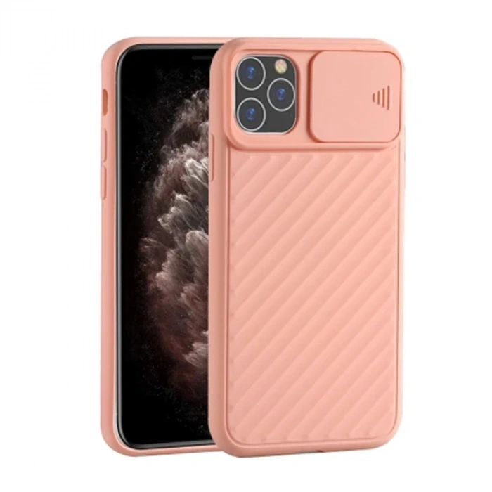 Ally İPhone 11 Pro Max 6.5 Kılıf Kamera Kapatan koruyucu Sürgülü Kılıf-(5775)