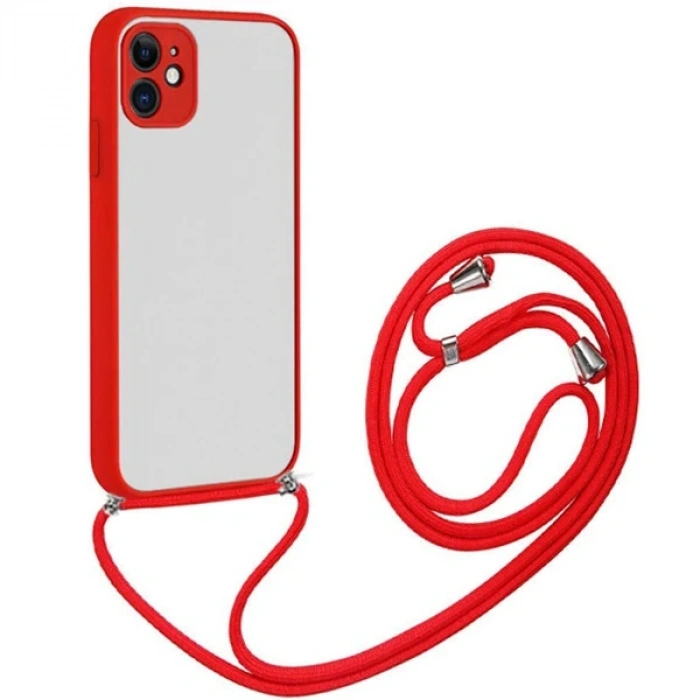 ALLY iPhone 12 6.1 Askılı Koruyucu Silikon Kılıf-(5775)