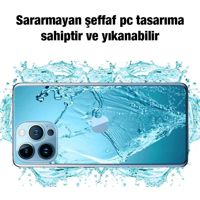 Ally iPhone 12 Pro Max 6.7inç Kılıf Kamera Korumalı Ultra İnce Şeffaf Silikon Kılıf-(5775)