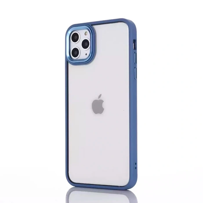 Ally iPhone 12 Pro Max 6.7inç Kılıf Parlak Renkli Çerçeveli Ultra Lüx TPU Silikon Kılıf-(5775)