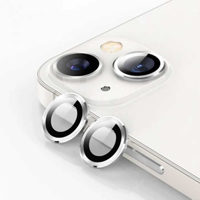 ALLY İPhone 13 - 13 Mini 3D Metal Çerçeveli Kamera Lens Koruyucu-(5775)