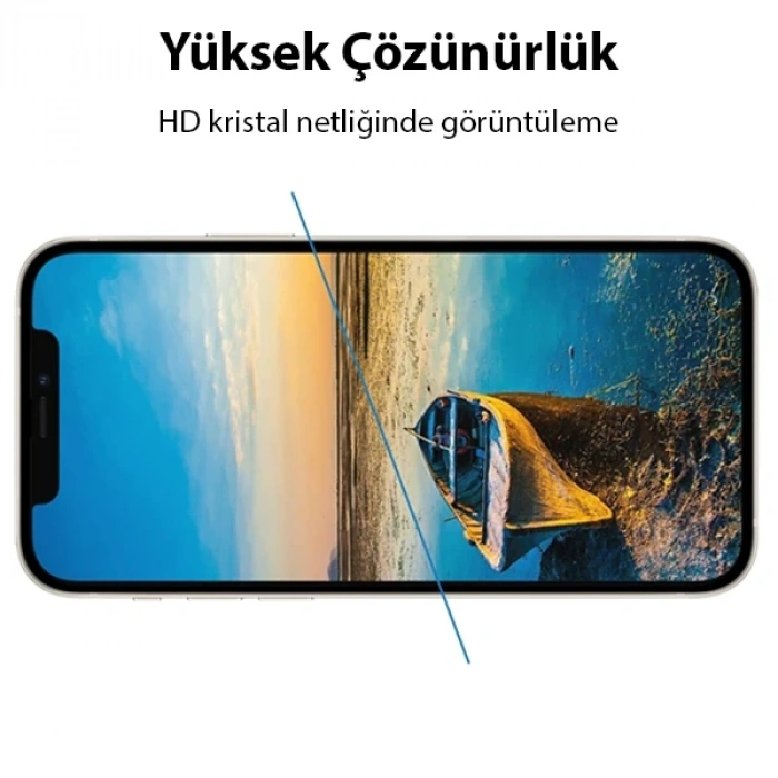 Ally iPhone 13 Mini 5.4 9D Full Tempered Cam Ekran Koruyucu-(5775)