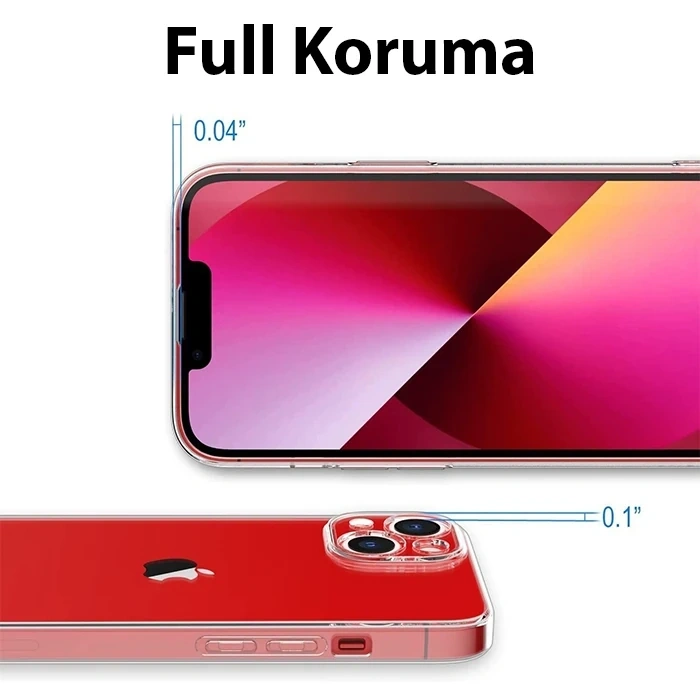 ALLY iPhone 14 Plus 6.7inç Crystal Clear Kamera Korumalı Sert PC Kılıf-(5775)