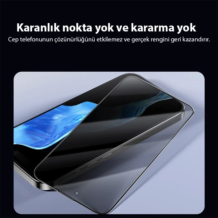 Ally iPhone 14 Privacy Hayalet Full Koruma Tempered Cam Ekran Koruyucu-(5775)