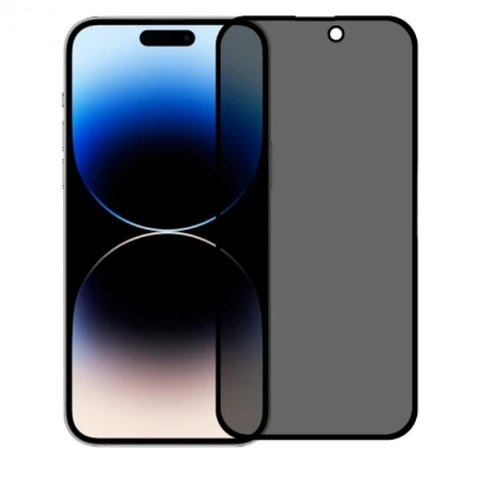 ALLY İPhone 14 Pro 6.1 3D Full Privacy Gizlilik Cam Ekran Koruyucu Anti-Spy-(5775)