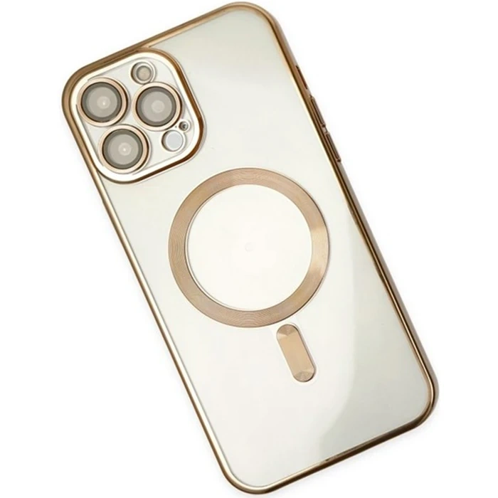 ALLY iPhone 14 Pro 6.1inç Renkli Kenar Lazer Çerçeveli Magsafe Uyumlu Silikon Kılıf-(5775)
