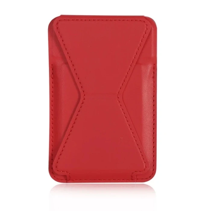 ALLY İPhone 15-14- 13-12ler İçin Standlı Deri Cüzdan Magsafe Kartlık Cüzdan Kılıf-(5775)