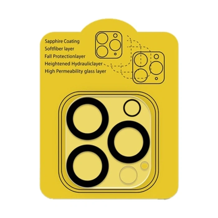 Ally iPhone 15 Pro-15 Pro Max Full Tempered Kamera Lens Koruma Camı-(5775)