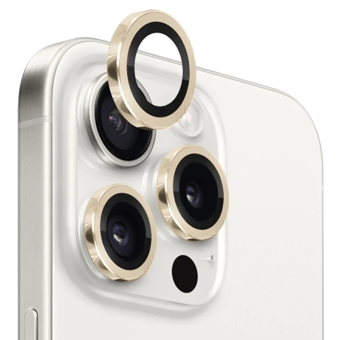 ALLY iPhone 15 Pro/15 Pro Max Kamera Lens Koruma Camı-(5775)