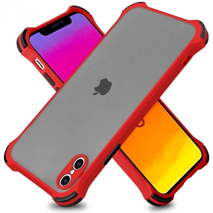 Ally İPhone X-XS 5.8 İnch Shockproof Kamera Koruma Darbe Emici Kılıf-(5775)