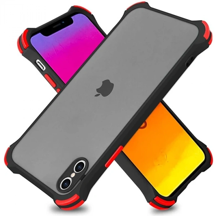 Ally İPhone X-XS 5.8 İnch Shockproof Kamera Koruma Darbe Emici Kılıf-(5775)