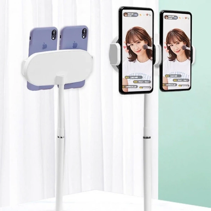 ALLY Masa Üstü 2 Telefon Tutucu Stand YoutuberCanlı Yayın Selfie TikTok Makeup-(5775)