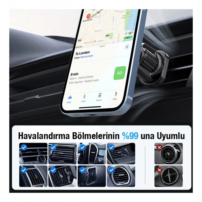 ALLY ML-223 MagSafe Araç İçi Telefon Tutucu-(5775)