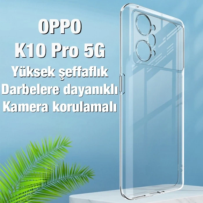 Ally OPPO K10 Pro 5G Kılıf Kamera Korumalı Ultra İnce Şeffaf Silikon Kılıf-(5775)