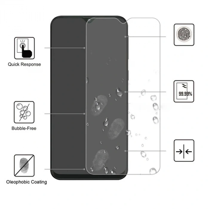 Ally Samsung Galaxy M10Xiaomi Redmi Note 8 Tempered Kırılmaz Cam Ekran Koruyucu-(5775)