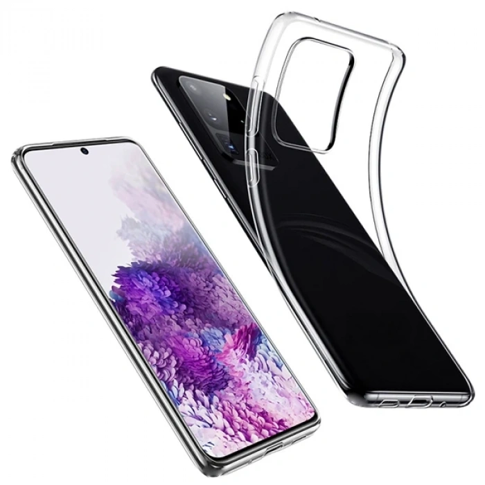 Ally Samsung Galaxy S20 Ultra Kamera Korumalı Silikon Kılıf-(5775)