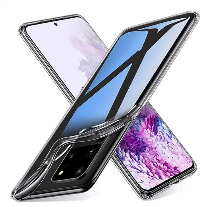 Ally Samsung Galaxy S20 Ultra Kamera Korumalı Silikon Kılıf-(5775)