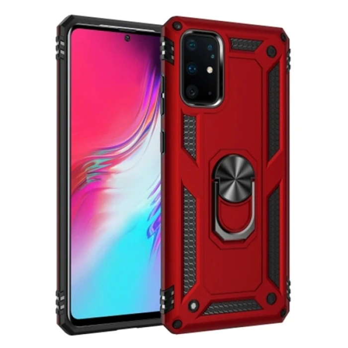 Ally Sm Galaxy S20 Ultra Yüzüklü Kılıf Armor Shockproof Ring kılıf-(5775)