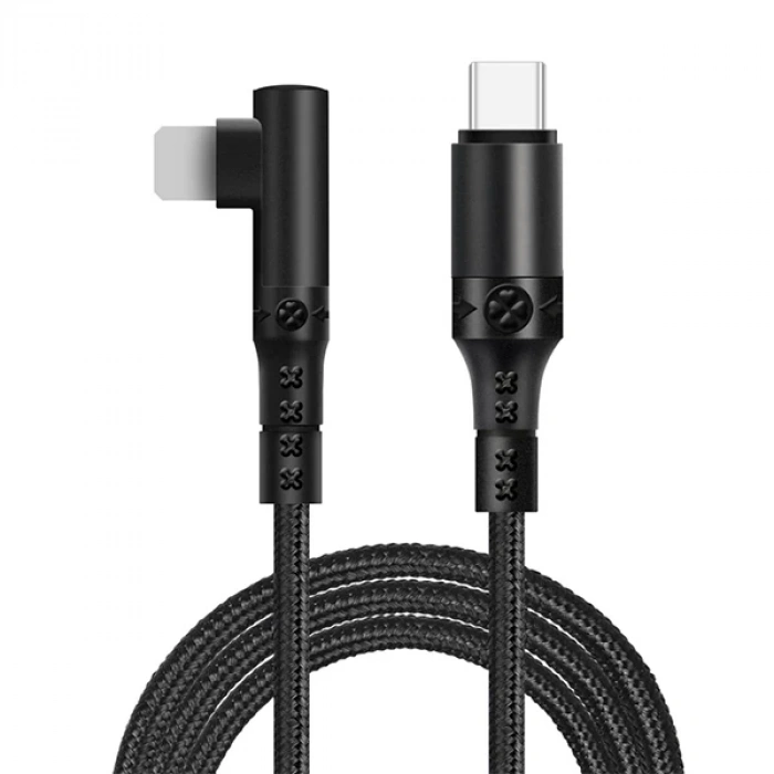 ALLY Type-C to İPhone 20w Lightning Hızlı Şarj Kablosu Oyuncu 90 Derece Kablo-(5775)