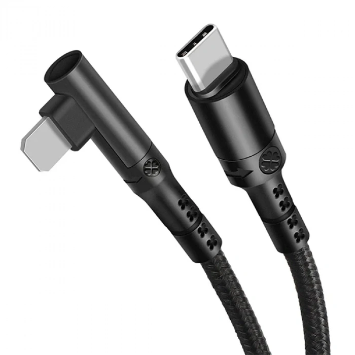 ALLY Type-C to İPhone 20w Lightning Hızlı Şarj Kablosu Oyuncu 90 Derece Kablo-(5775)