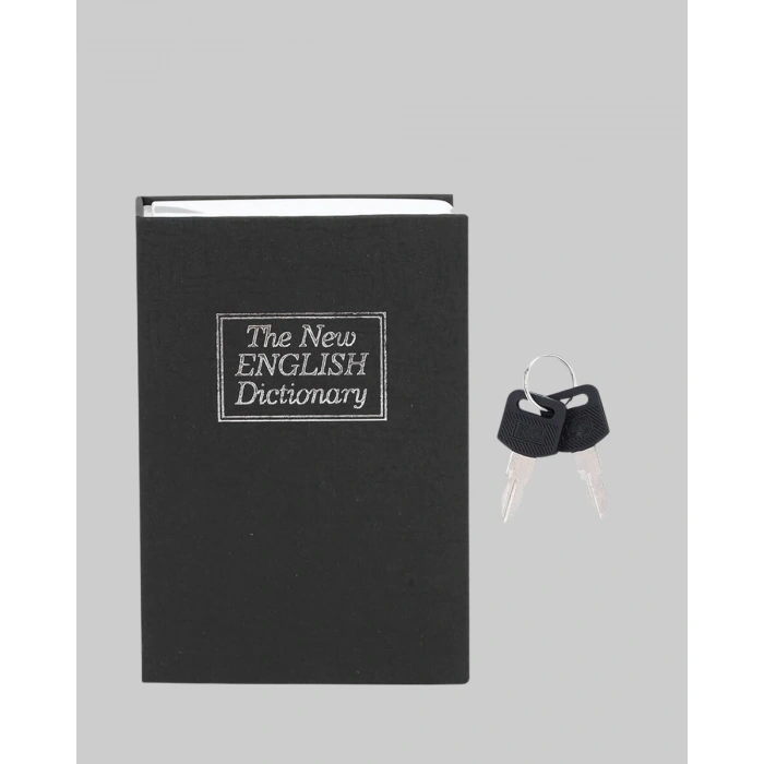 Anahtarlı Gizli Kitap Kasa – Metal İç Yapı Kamuflajlı Sözlük Tasarım