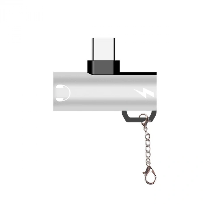 Anahtarlık Dual Usb Type C Şarj Dönüştürücü Başlık Adaptör-(5775)