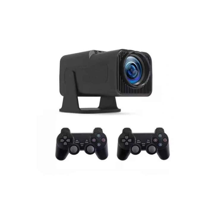 Android Projeksiyon Siyah Taşınabilir Sinema Projektörü 4k 1080p Ev Sineması Bluetooth