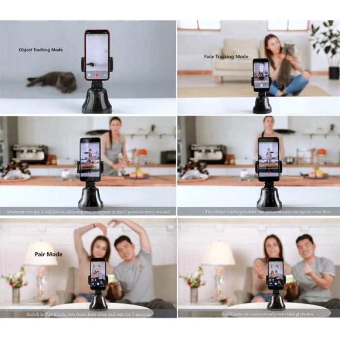 Apai Genie 360° Akıllı Selfie Sosyal Medya Video Takip Asistanı Tripod-(5775)
