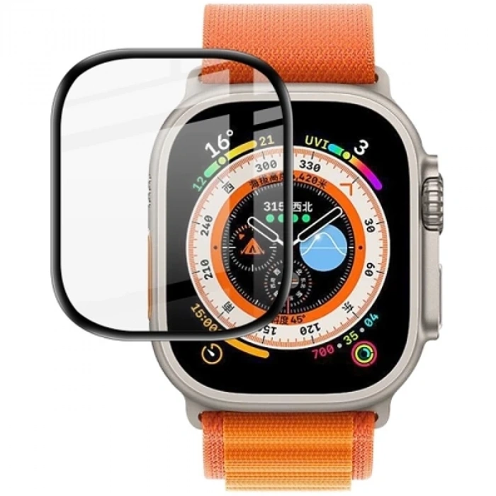 Apple Watch Ultra 49mm 3D Full Kaplama Ekran Koruyucu PET+PMMA-(5775)