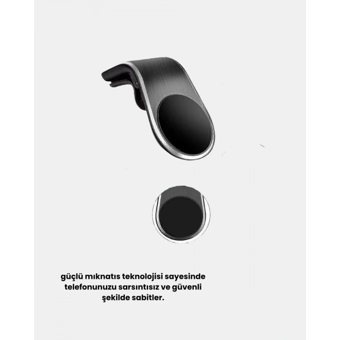 Araç İçi Manyetik Telefon Tutucu Güçlü Klipsli ve 360 Derece Ayarlanabilir