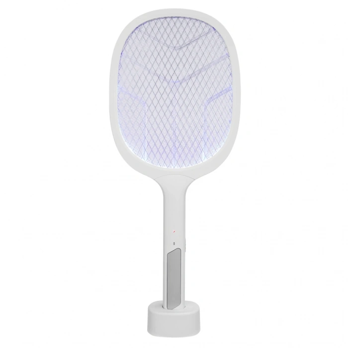 ASONIC AS-A25 Beyaz-Gri 3000V Raket Tipi UV Mor Işıklı 1200mAh Bataryalı Şarj Edilebilir Sinek Öldürücü(1923)