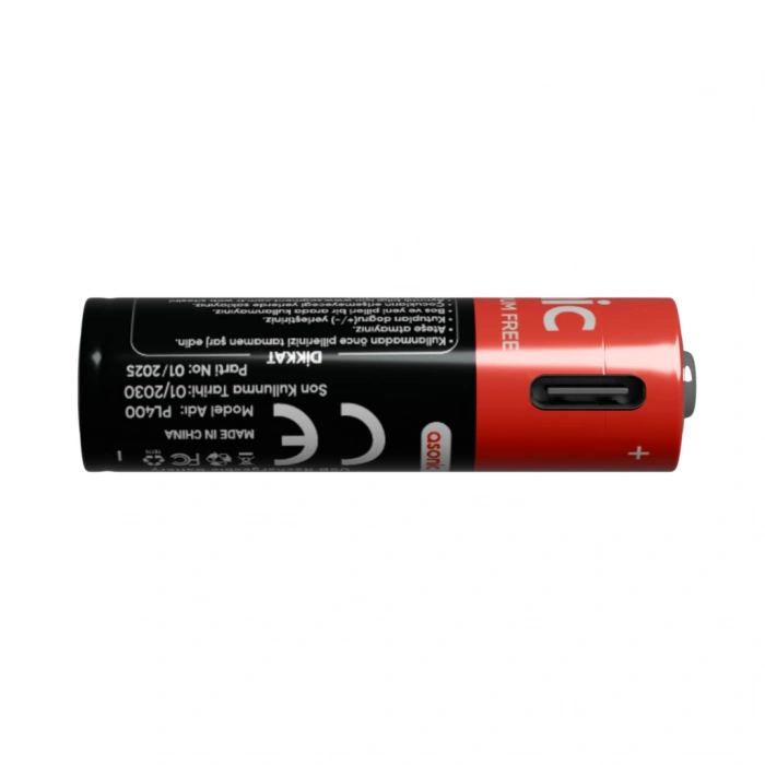 ASONIC PL400 AAA Şarjlı Pil 1.5Volt 400mAh/750mwh Type-C ile Kolay Şarj  2 li Paket (USB To Type-C Kablo Hediye)(1923)