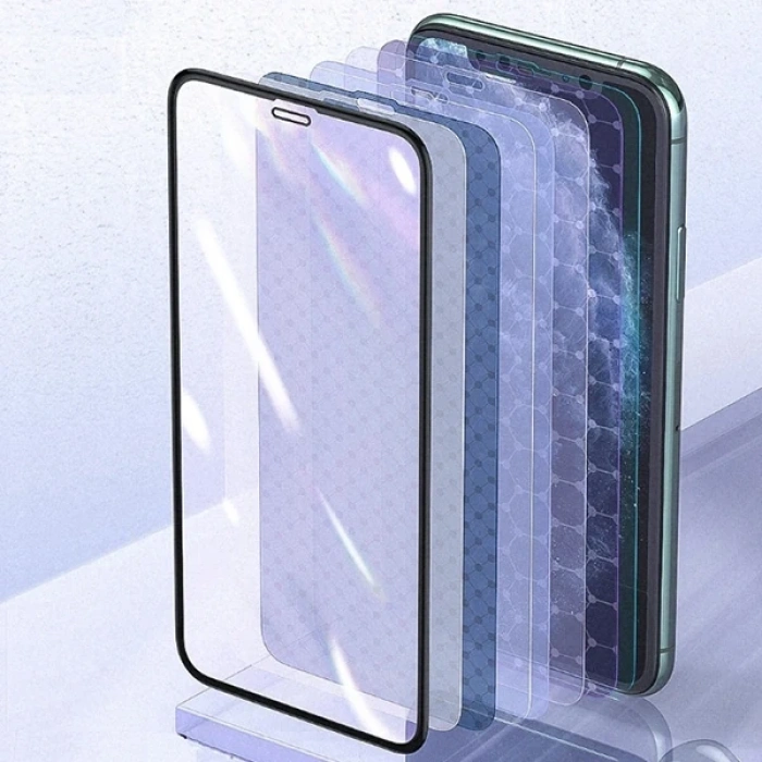 Baseus 0.25mm İPhone 11 PRO -XS -X 3D Curved Full Anti Blue Ekran Koruyucu-(5775)