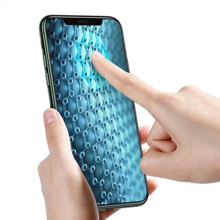 Baseus 0.25mm İPhone 11 Pro-XS-X 3D Curved Privacy Gizlili Cam Ekran Koruyucu-(5775)