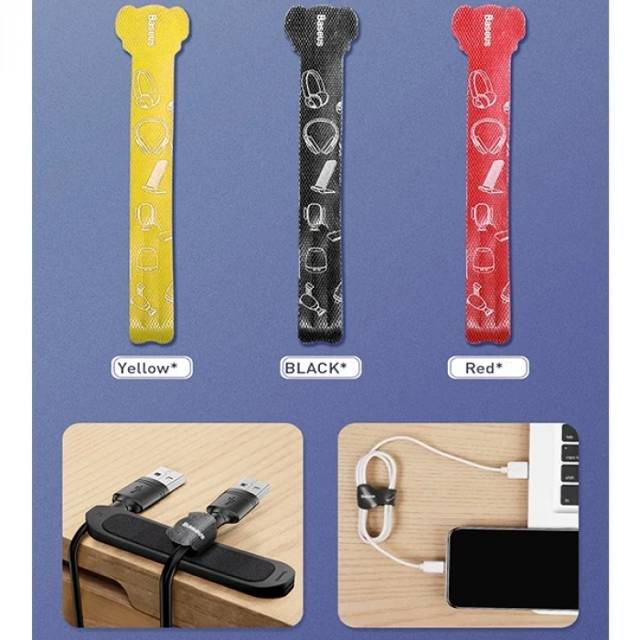 Baseus Cable Fixer Kit Kablo Organizatör Tutucu Ve Ayrıştıcı-(5775)