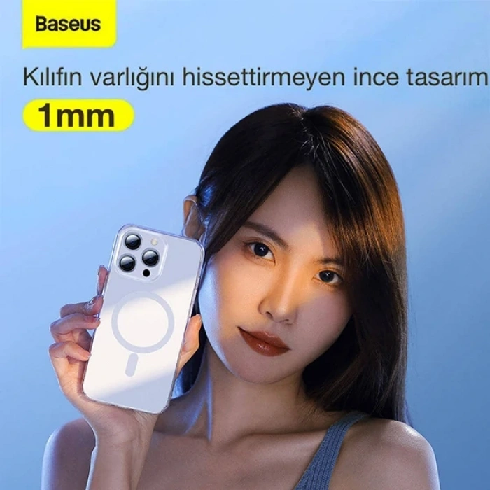 Baseus Crystal iPhone 12 Pro Max Kılıf Magsafe Uyumlu Manyetik Kılıf-(5775)