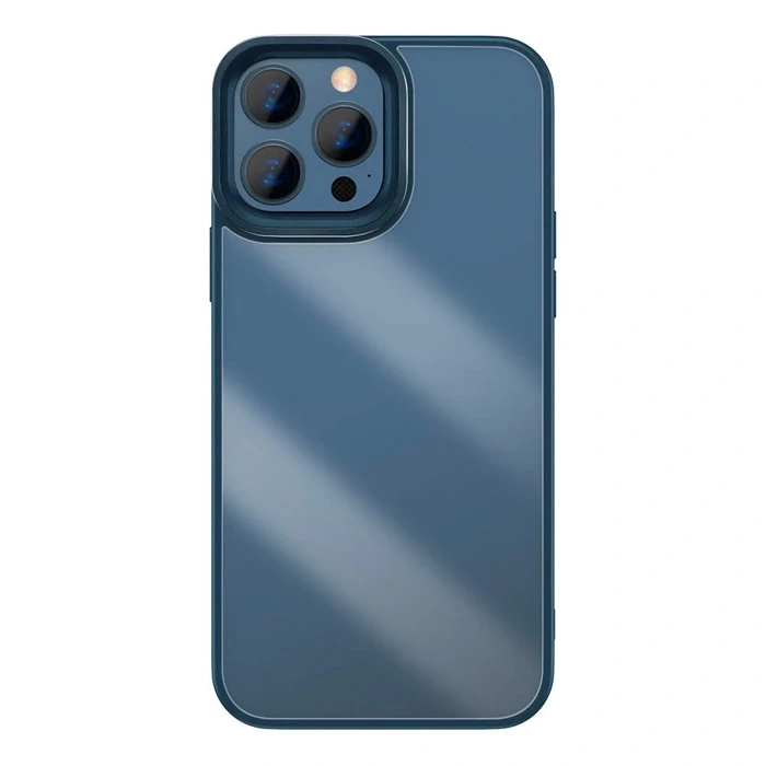 Baseus Crystal iPhone 13 Pro Max Kılıf Jel Çerçeve Zırhlı Silikon Kılıf-(5775)