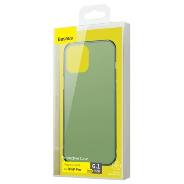 Baseus Frosted Glass iPhone 12 -12 Pro 6.1inch Shockproof Koruyucu Kılıf-(5775)
