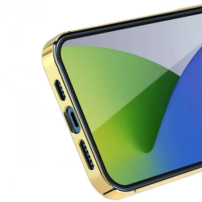 Baseus Glitter İPhone 12/12 Pro Şeffaf Lüx Silikon Kılıf Soft TPU Kılıf-(5775)